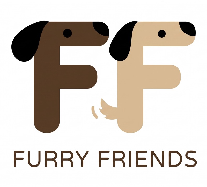 Furry Friends logo: two dogs shaped like the letter F